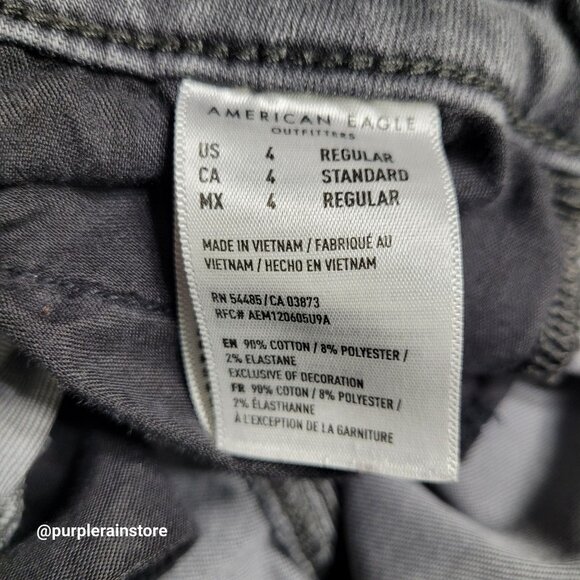 American Eagle Jeans 4 R Jegging Super Hi Rise Next Level Stretch Charcoal - Picture 6 of 13